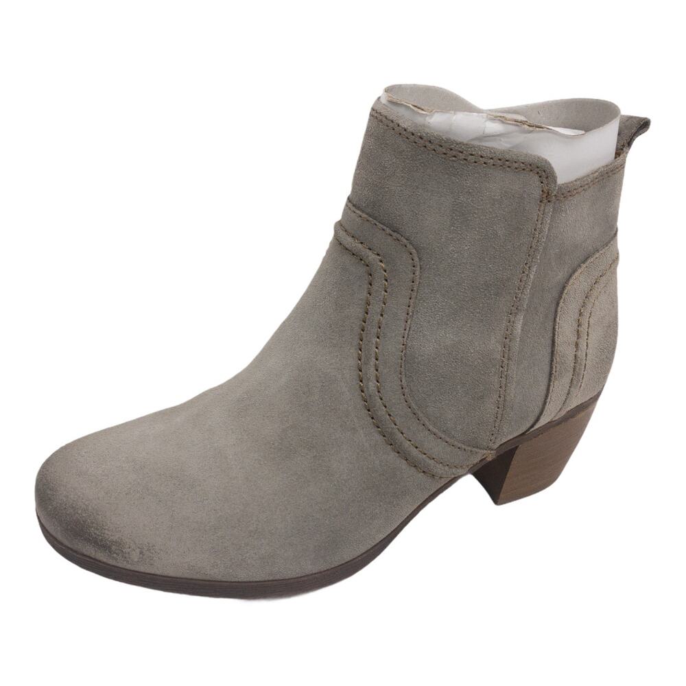 Comfortiva Arnon Suede Ankle Boots Pietra Gray Side Zip Almond Toe 6.5 Women's